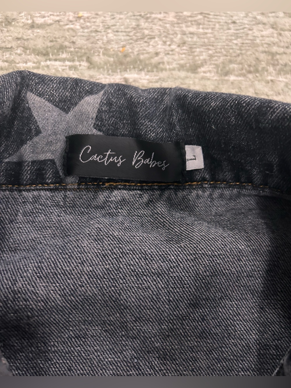 Black Star & Leopard Print Jean Jacket - Picture 2 of 5